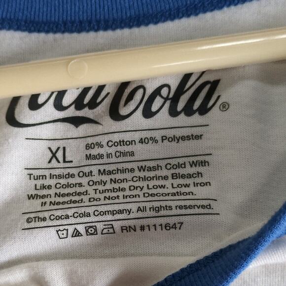 Coca Cola Crop Top Shirt Womens XL White Cropped Retro Y2K Gym Knot Front - Picture 5 of 7